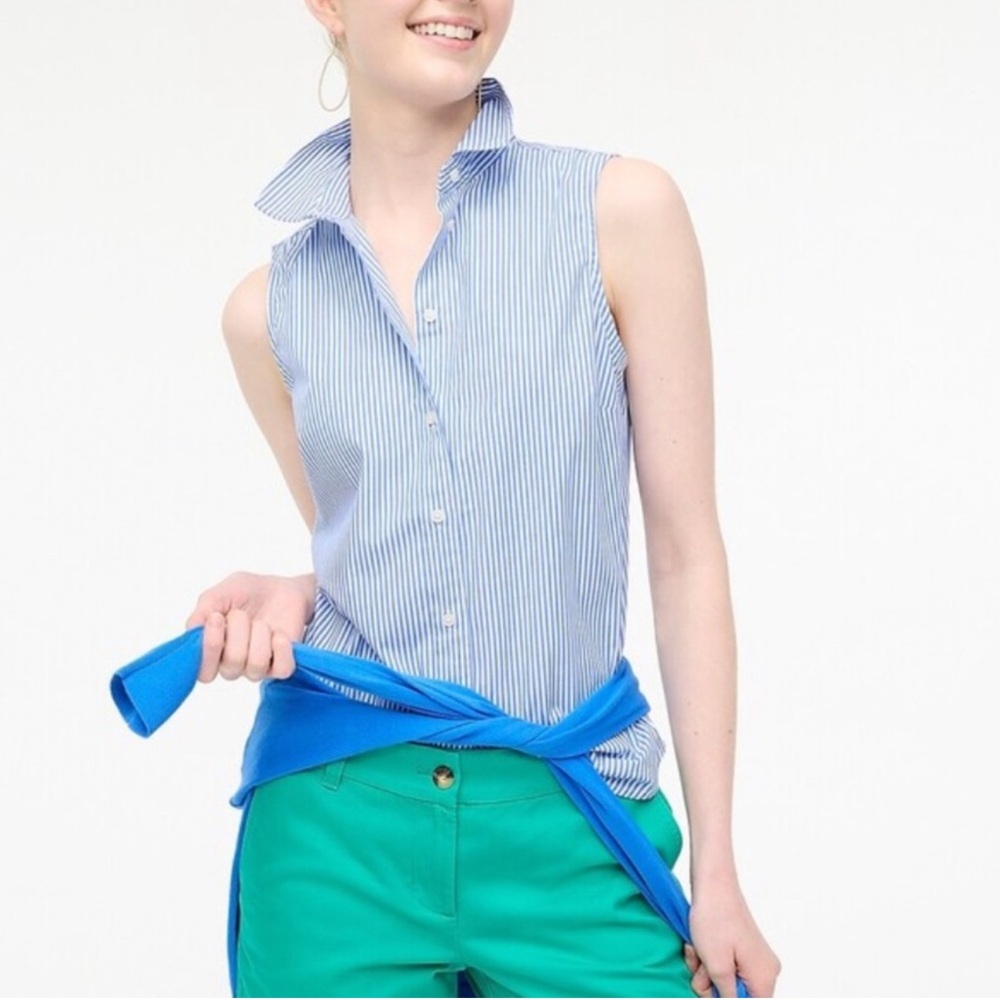 Ann Taylor Blue Striped Button Down Shirt